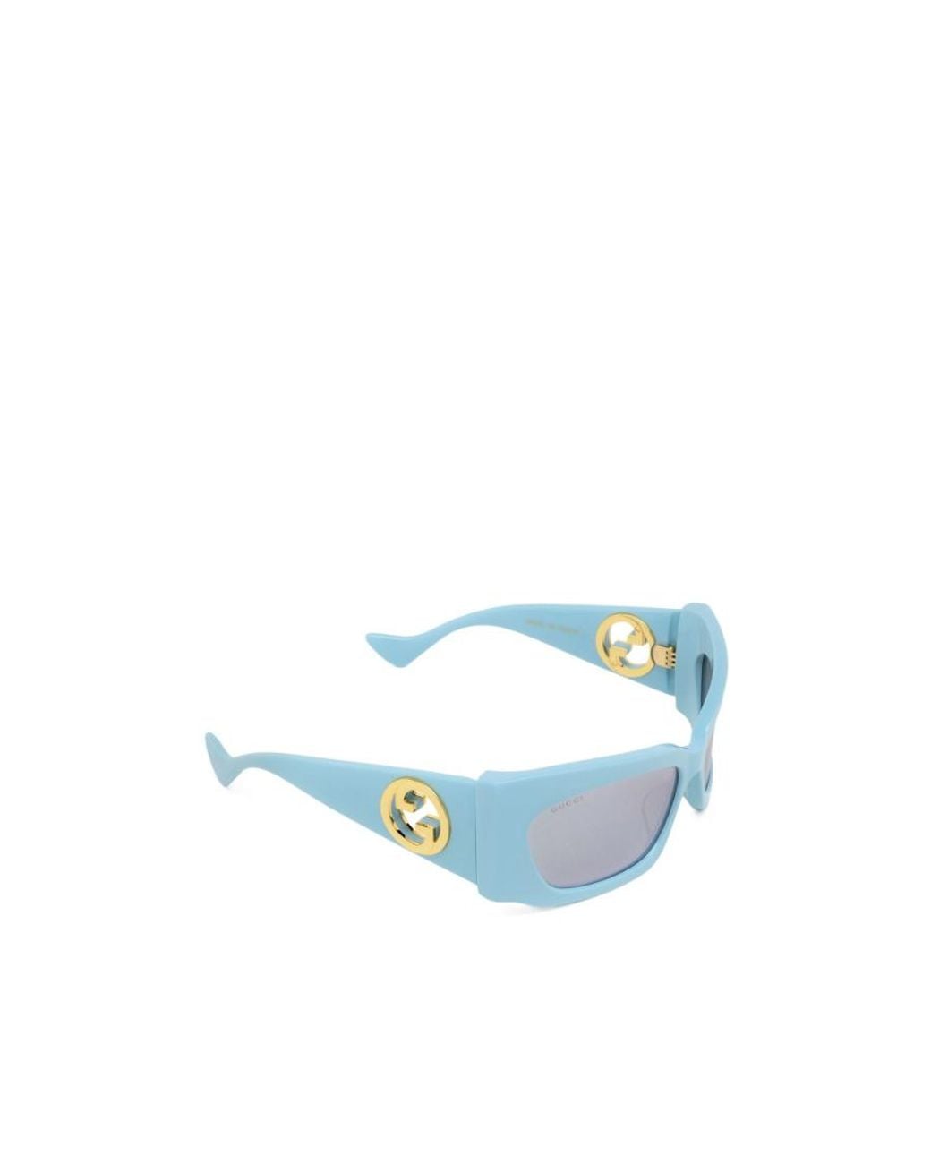 Gucci Blue Eyewear Geometric Frame Sunglasses