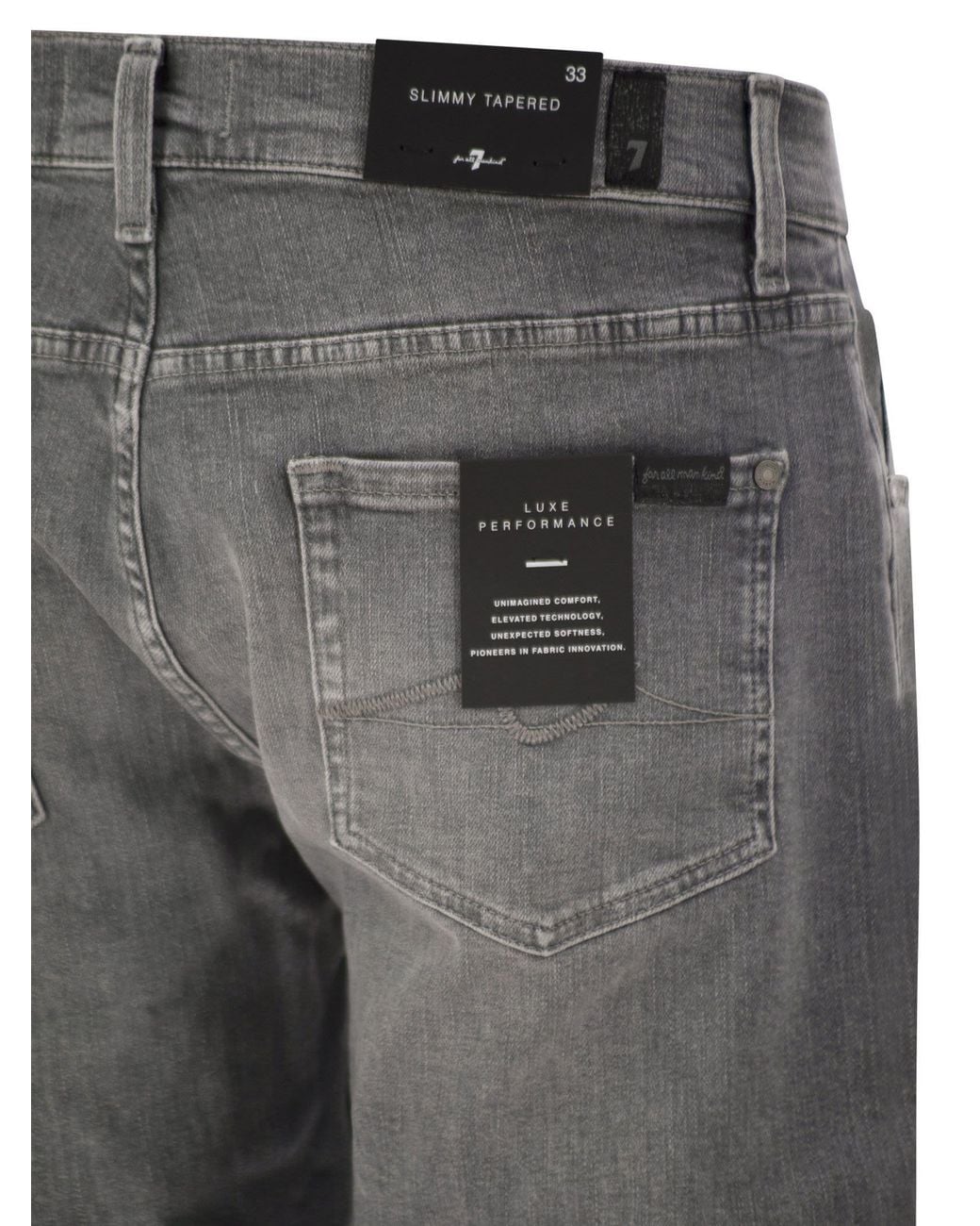 7 For All Mankind Gray Slimmy Tapered Jeans for men