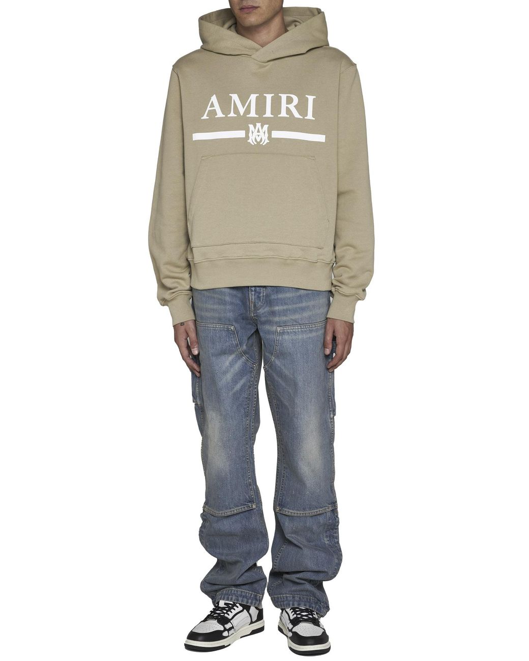Amiri Natural M.A. Bar Logo-Print Cotton Hoodie for men