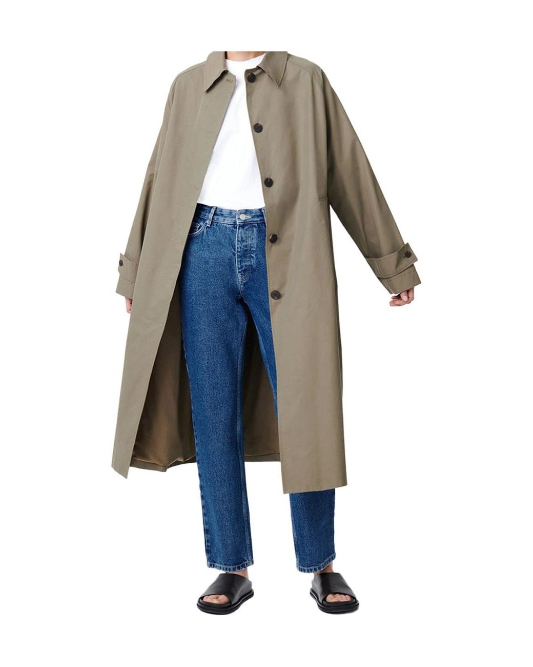 Studio Nicholson Green Long-Sleeved Trench Coat