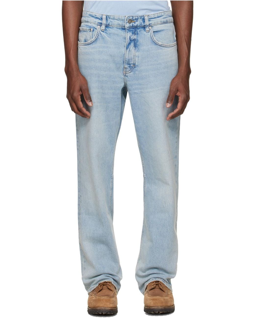 Represent Blue Vintage Wash Straight-Leg Jeans for men