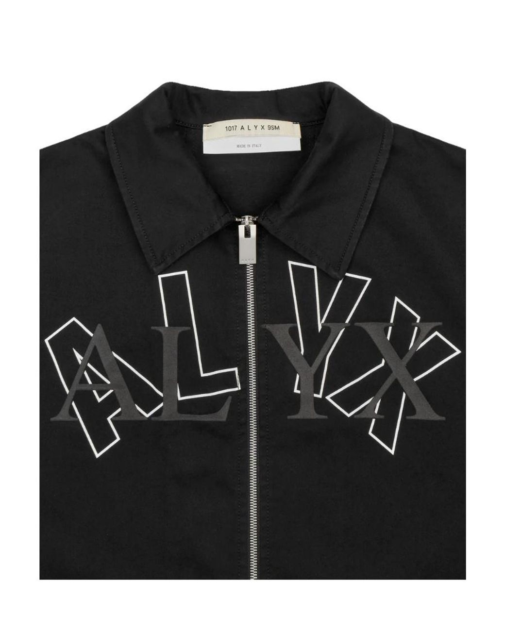 1017 ALYX 9SM Black Logo Short-Sleeve Zip Shirt for men