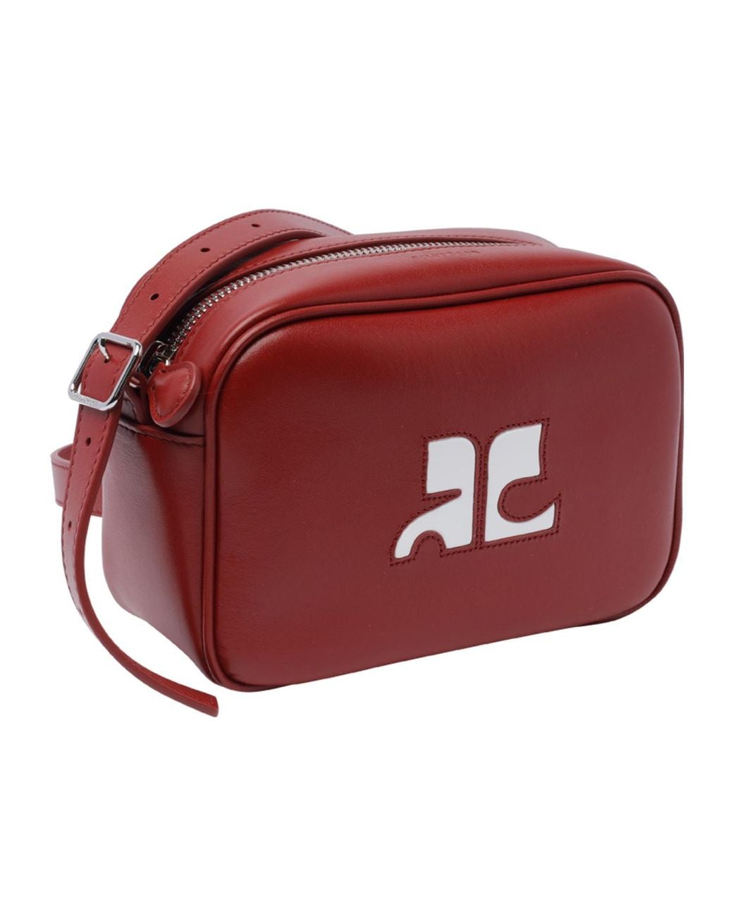 Courreges Red Courrèges Reedition Logo Patch Zip-Up Shoulder Bag