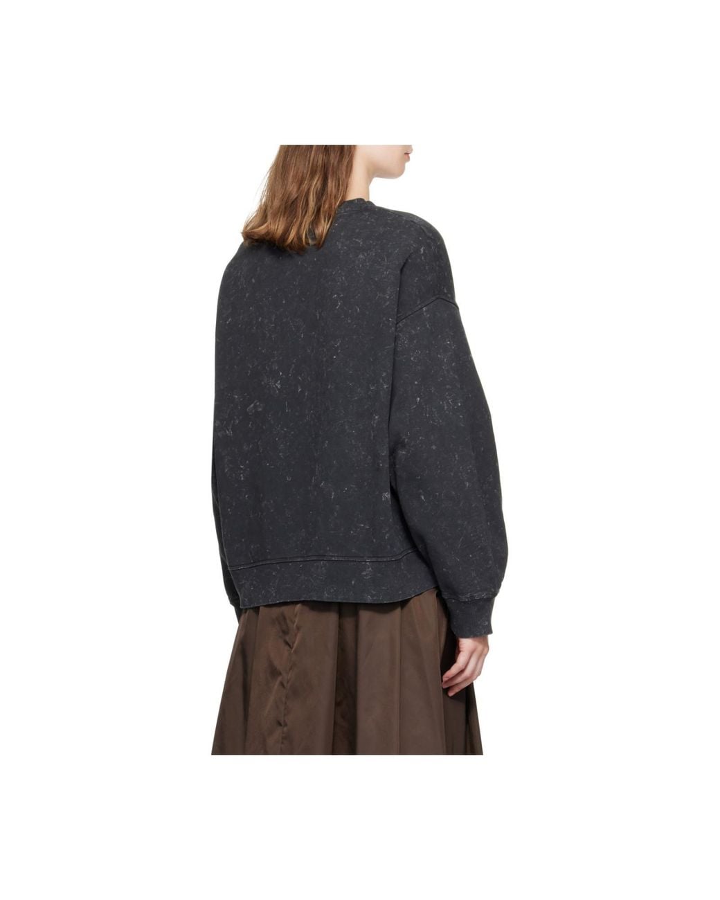 Ganni Black Isoli Oversized Teddy Sweatshirt