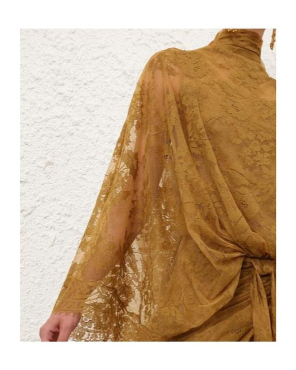 Zimmermann Metallic Ascent Batwing Lace Gown