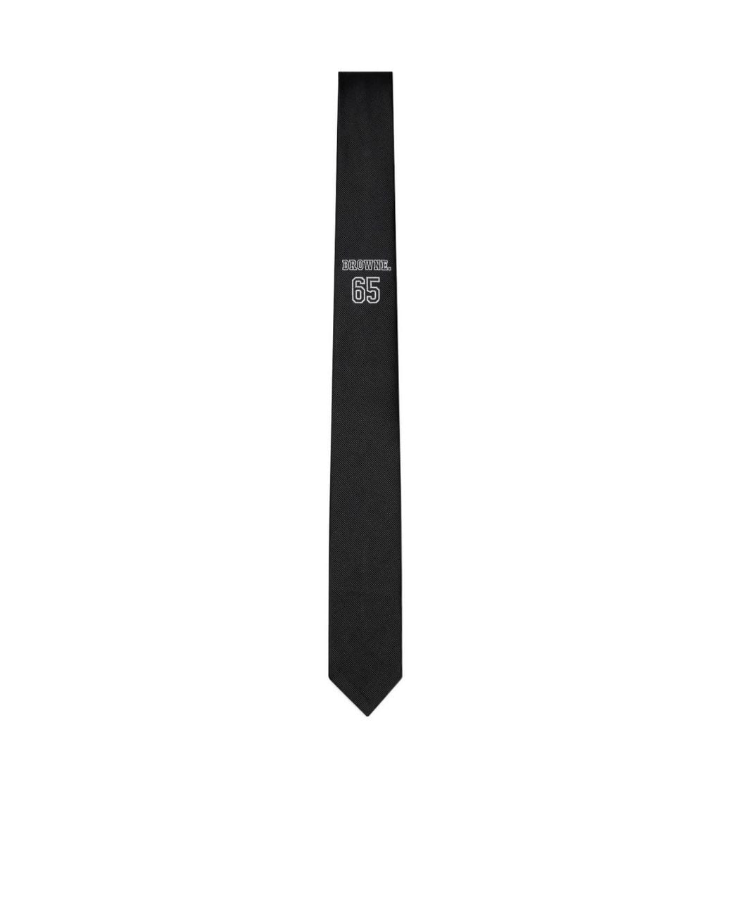 Thom Browne Black Logo-Jacquard Silk Tie for men
