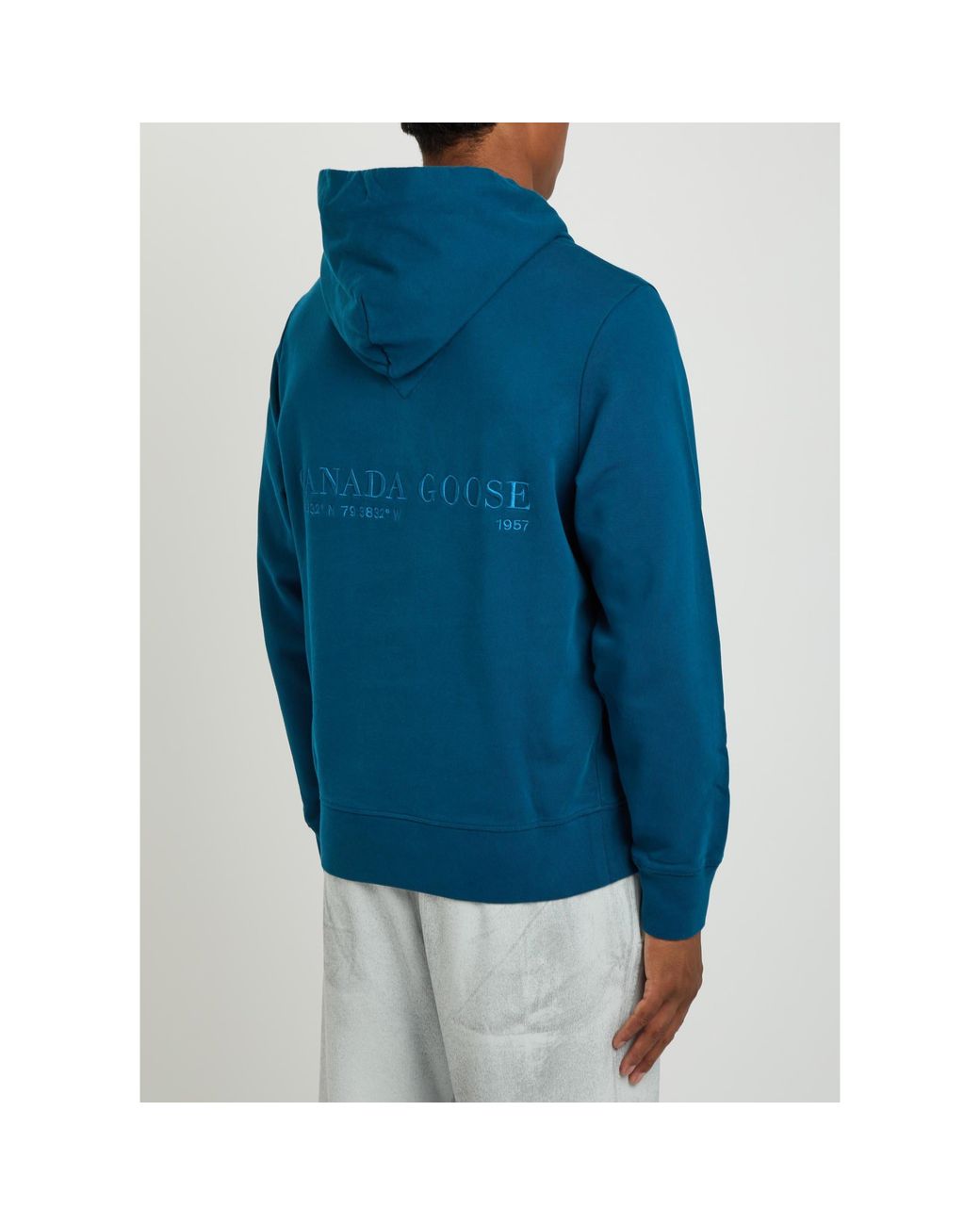 Canada Goose Blue Mid-Weight Pure Cotton Hoodie for men