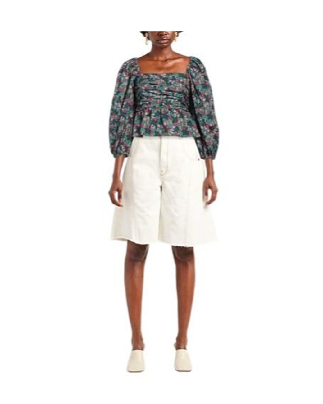 Weekend by Maxmara Blue Floral Print Top