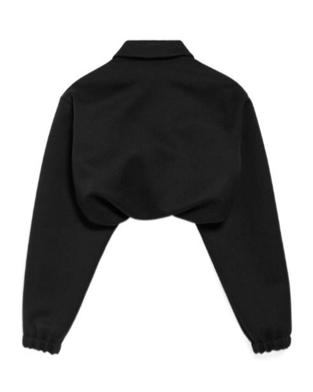 Balenciaga Black Wool Gabardine Cropped Blouson Jacket