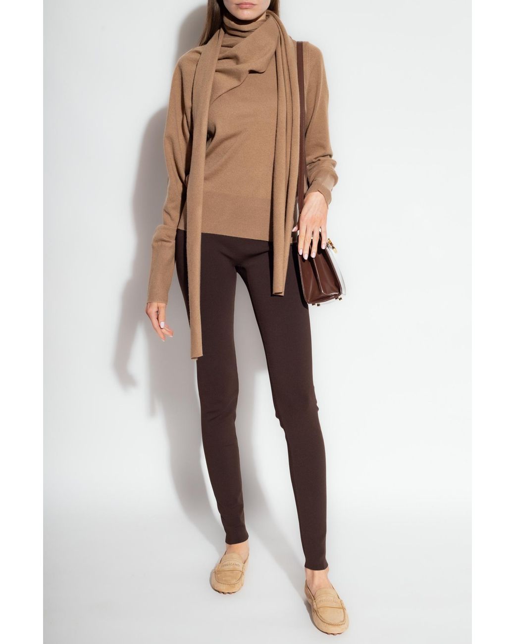 Ferragamo Natural Ferragamo Long-Sleeved Scarf Jumper