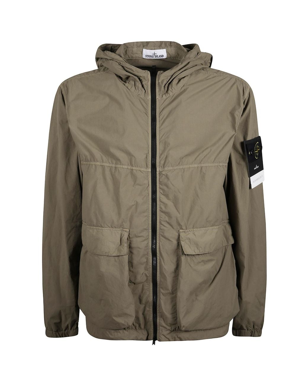 Stone Island Green Hooded Zip Jacket for men