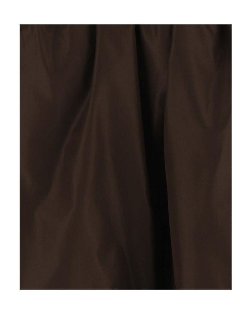 Valentino Brown Off-Shoulder Silk Blouse