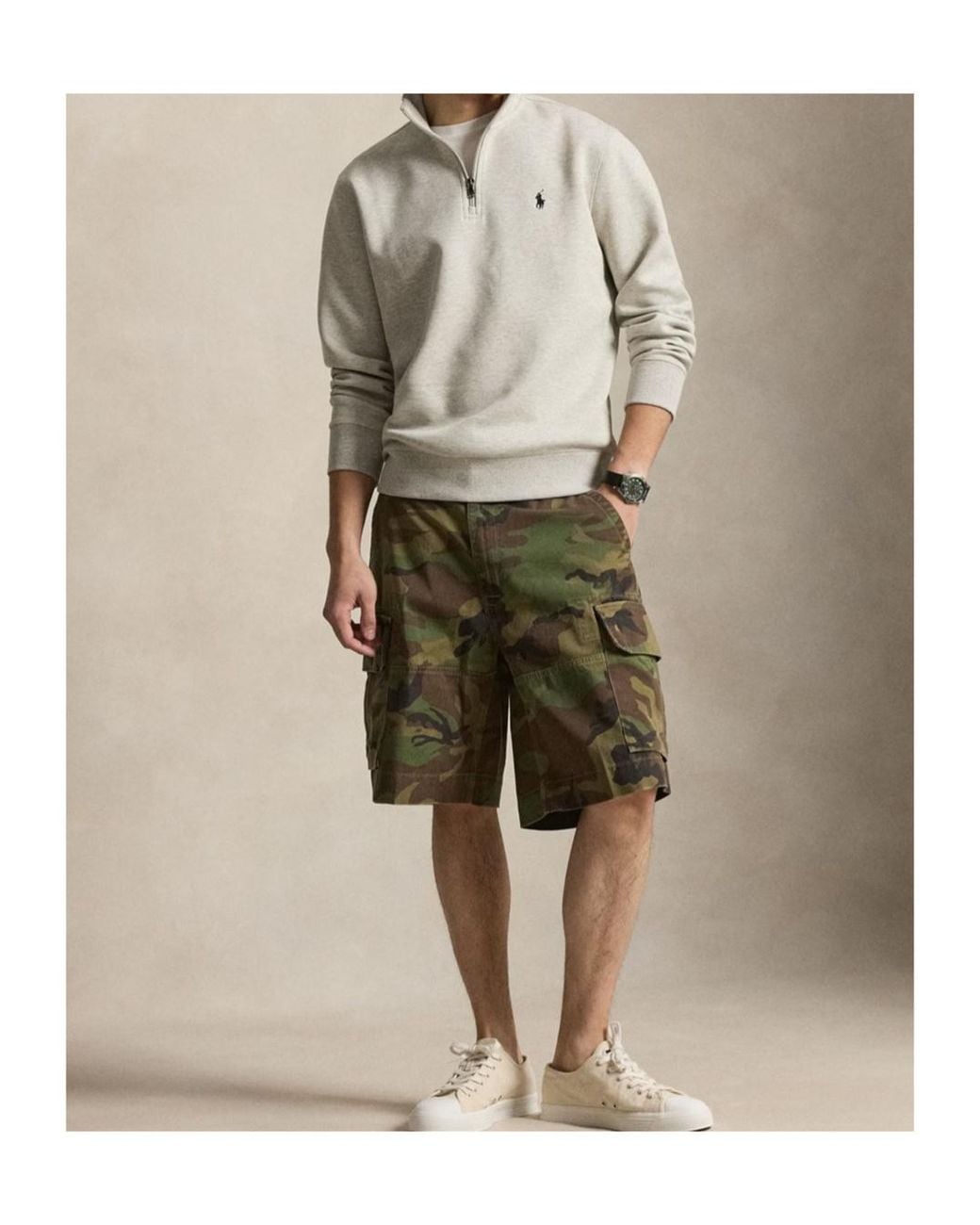 Polo Ralph Lauren White Quarter Zip-Up Hoodie for men