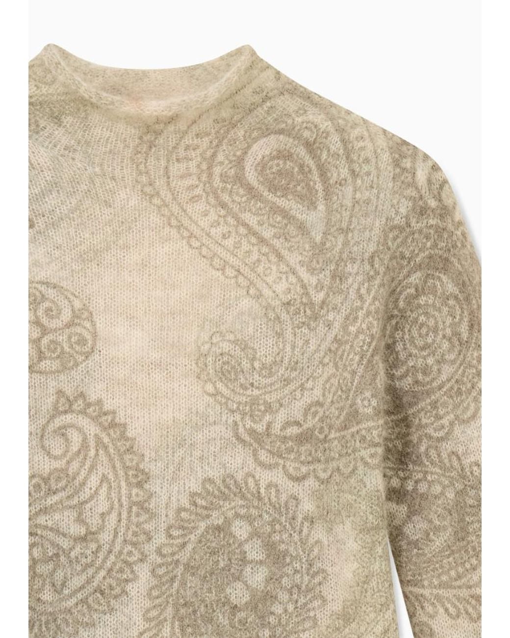 Emporio Armani Natural Paisley Printed Jumper