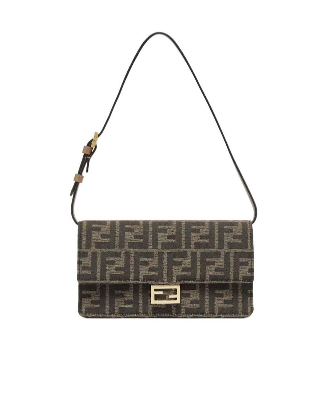 Fendi Metallic Baguette Ff Jacquard Chain-Linked Wallet