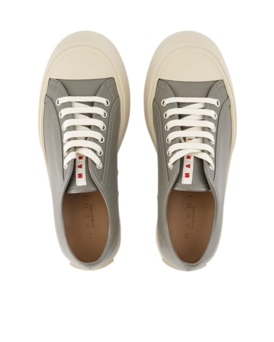 Marni Gray Logo Patch Lace-Up Sneakers for men