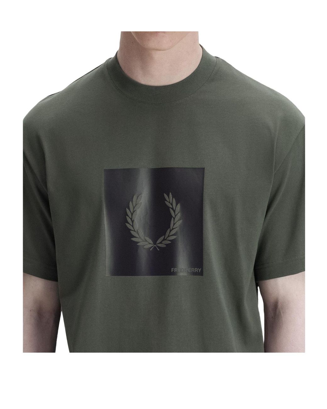 Fred Perry Green Printed T-Shirt for men