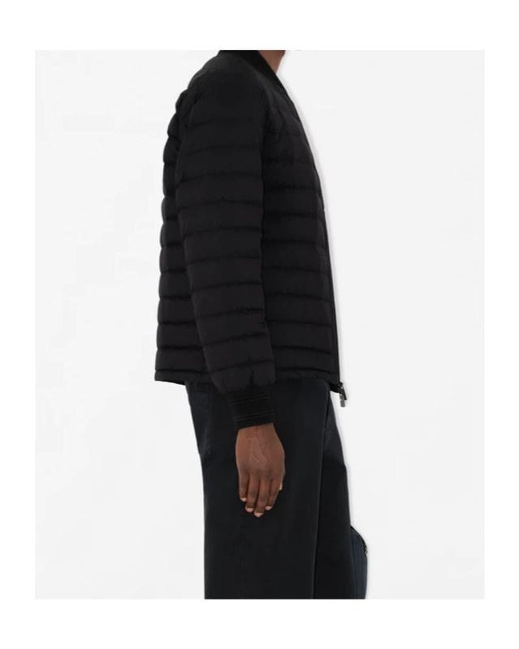 Burberry Blue Logo Detailed Zip-Up Padded Jacket for men