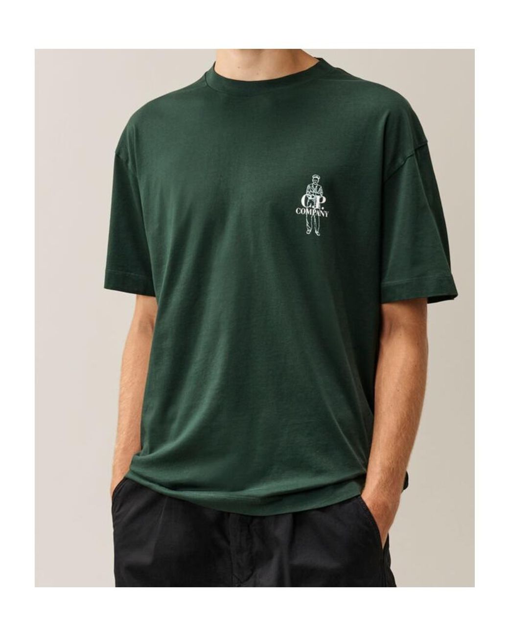 C P Company Green Short-Sleeved T-Shirt for men