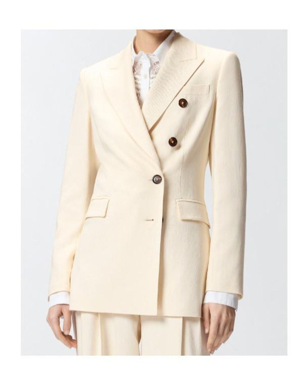 Pinko Natural Amalfi Double-Breasted Blazer