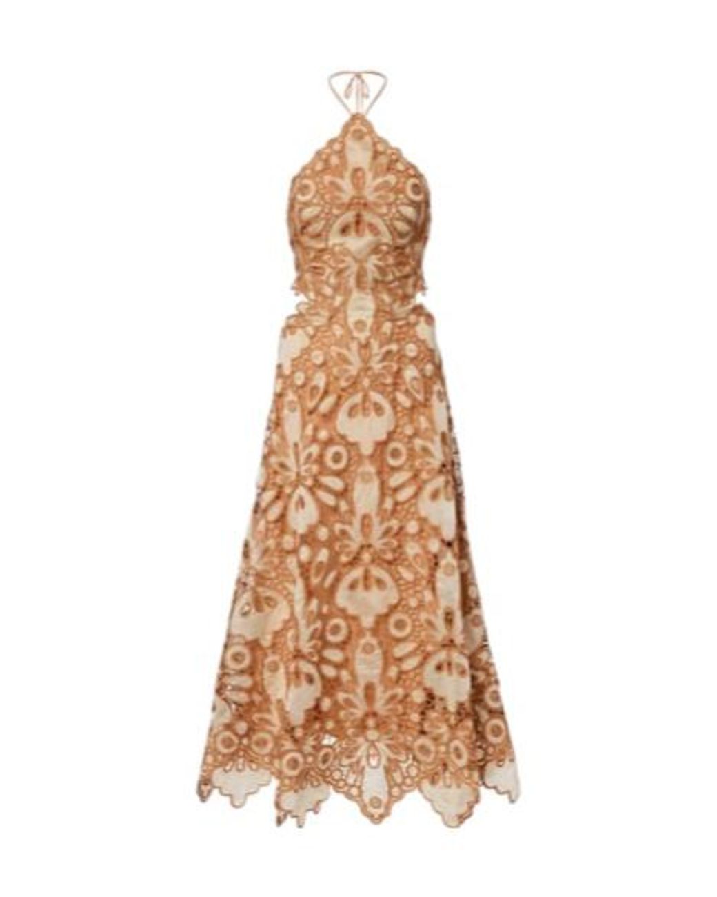 Johanna Ortiz Natural Lace Guipure Maxi Dress