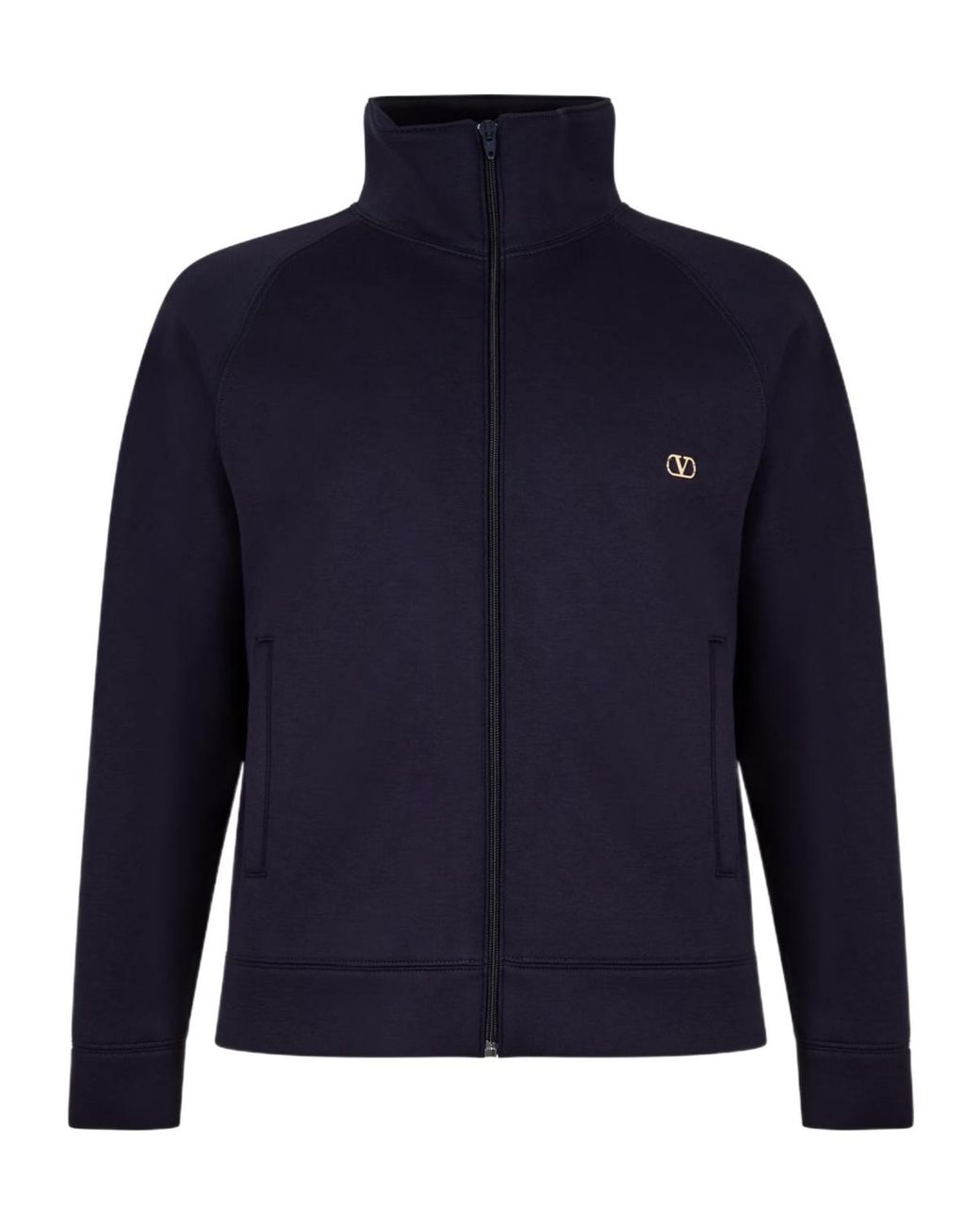 Valentino Blue Zippered Long Sleeve Casual Jacket for men