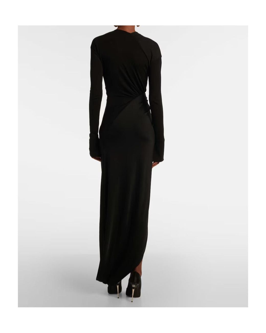 Victoria Beckham Black Knot-Detail Jersey Gown