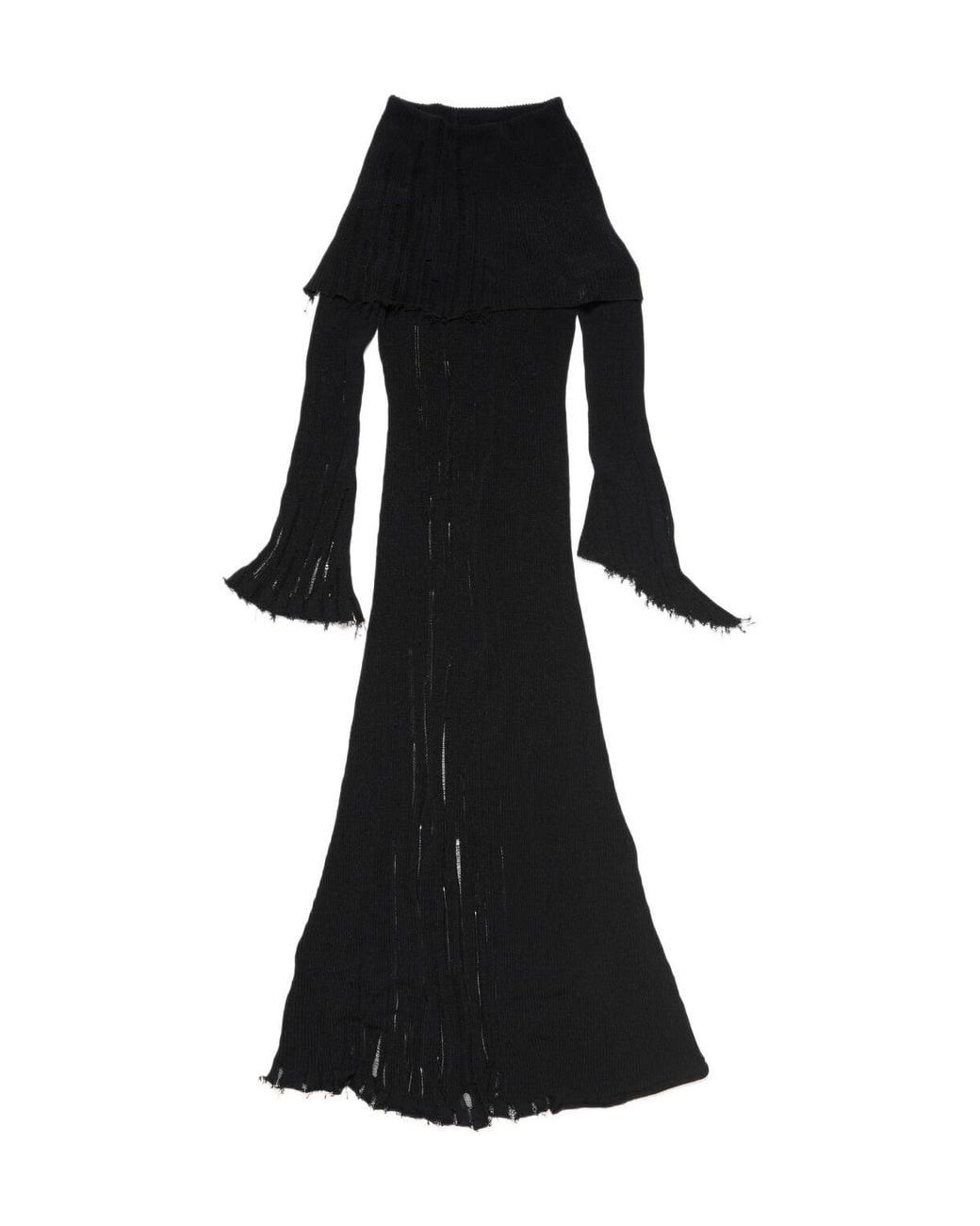 Acne Black Open-Knit Maxi Dress