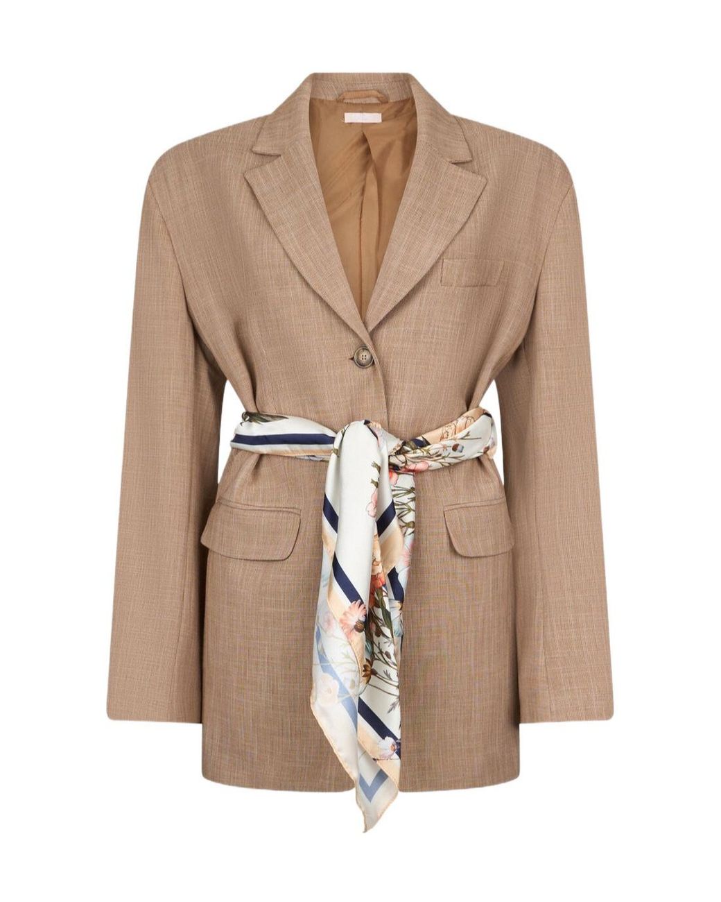 Liu Jo Brown Single Breasted Scarf Blazer
