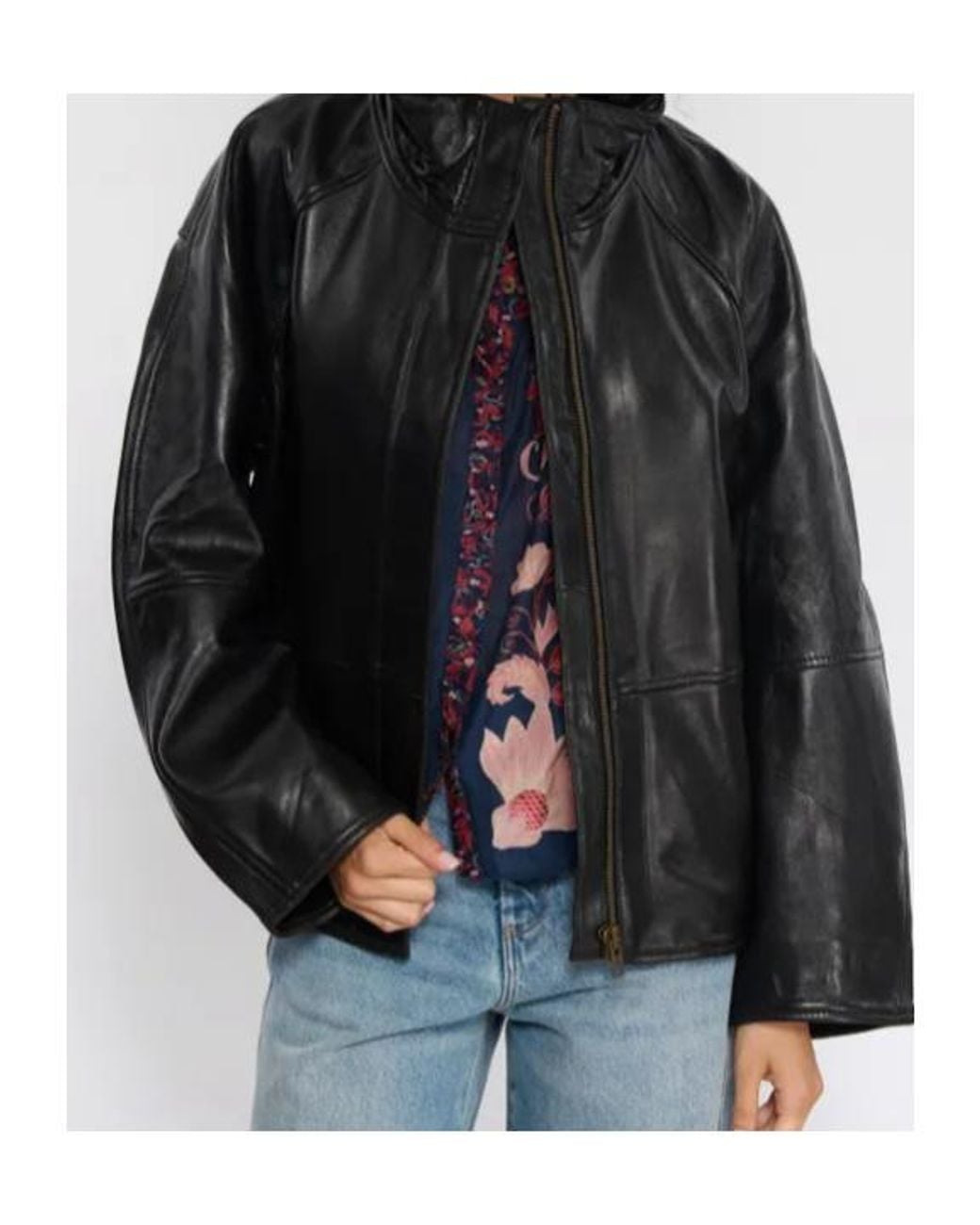 Soeur Blue High Neck Zip Jacket