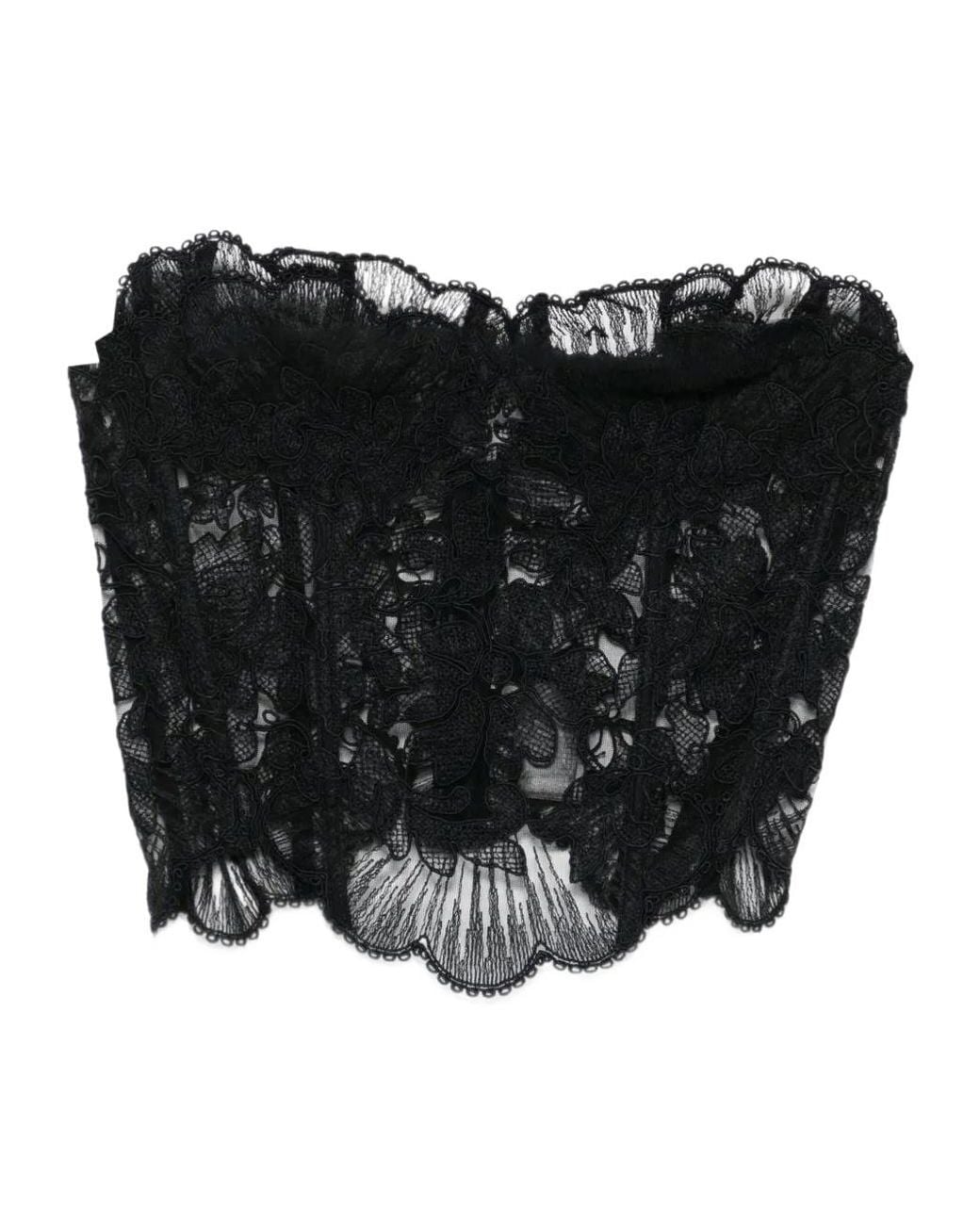 Ermanno Scervino Black Lace Corset Top