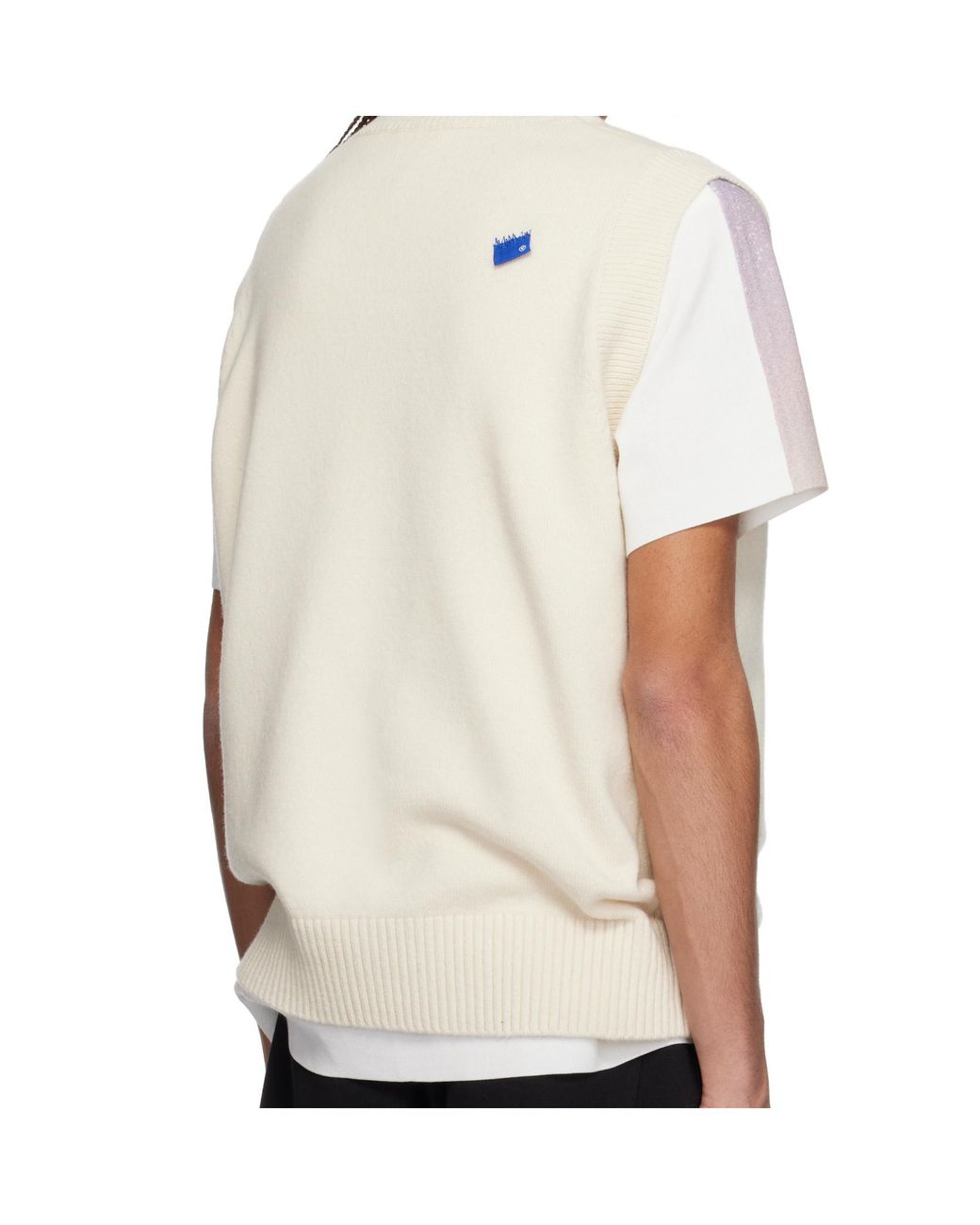 Adererror White V-Neck Knitted Vest for men