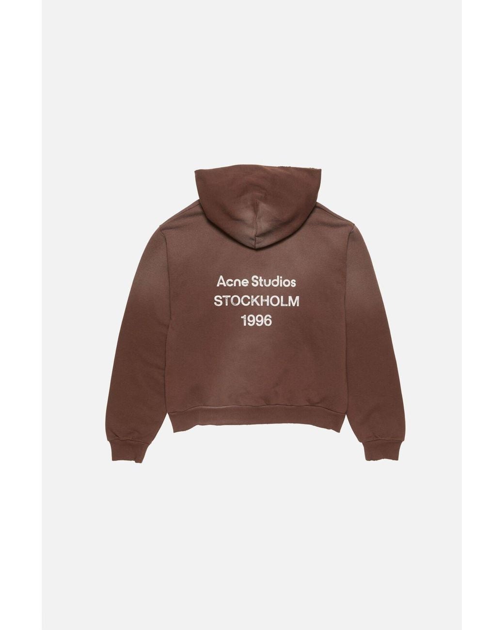Acne Brown Logo Printed Long-Sleeved Hoodie for men