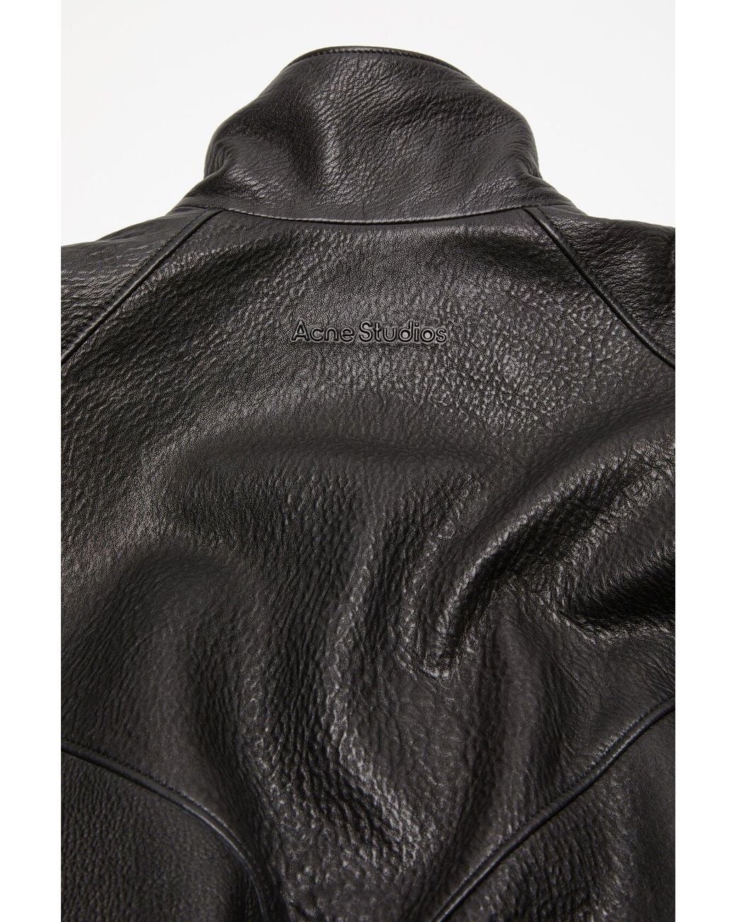 Acne Black Leather Logo Blouson