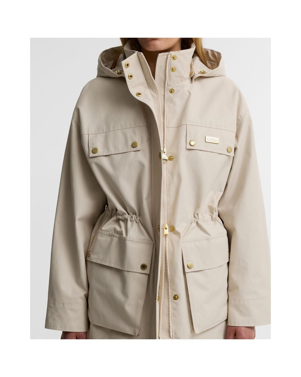 Barbour Natural Hooded Parka Coat