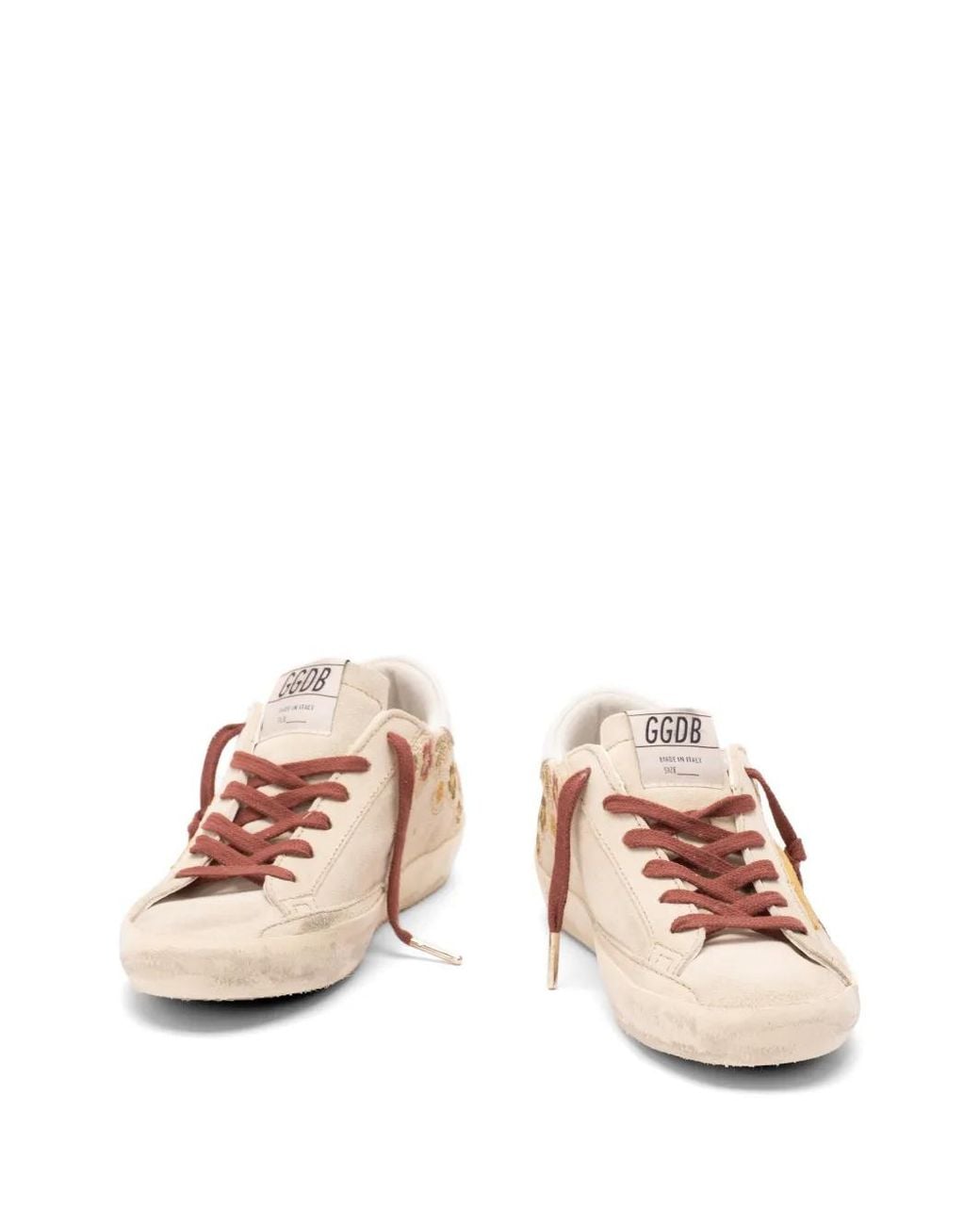 Golden Goose Deluxe Brand Pink Super Star Floral Embroidered Sneakers