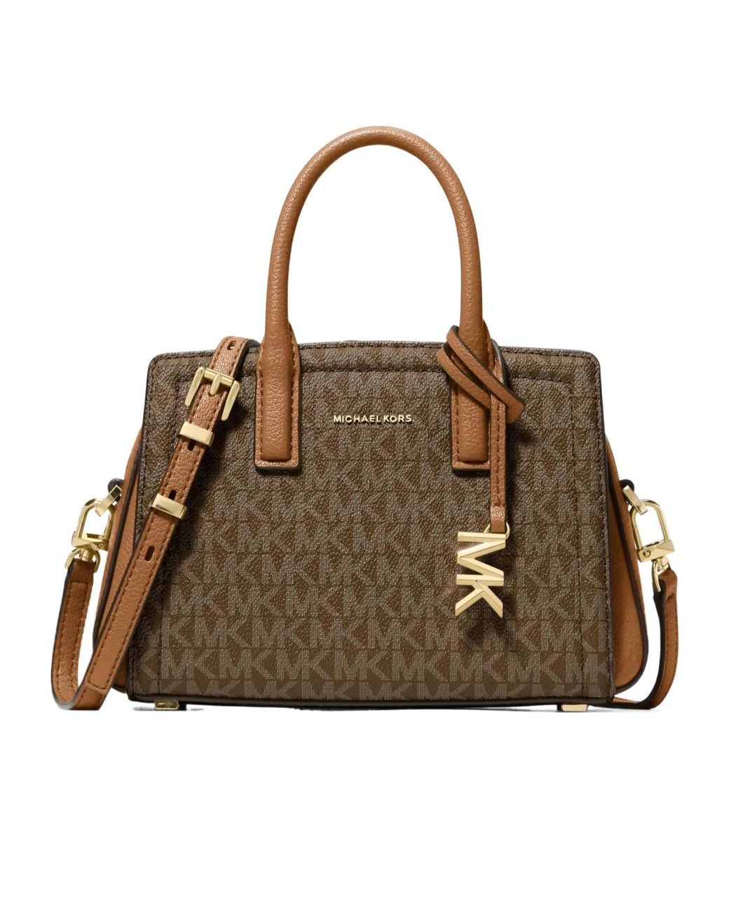 Michael Kors Brown Michael Laila Extra-Small Signature Logo Crossbody Bag