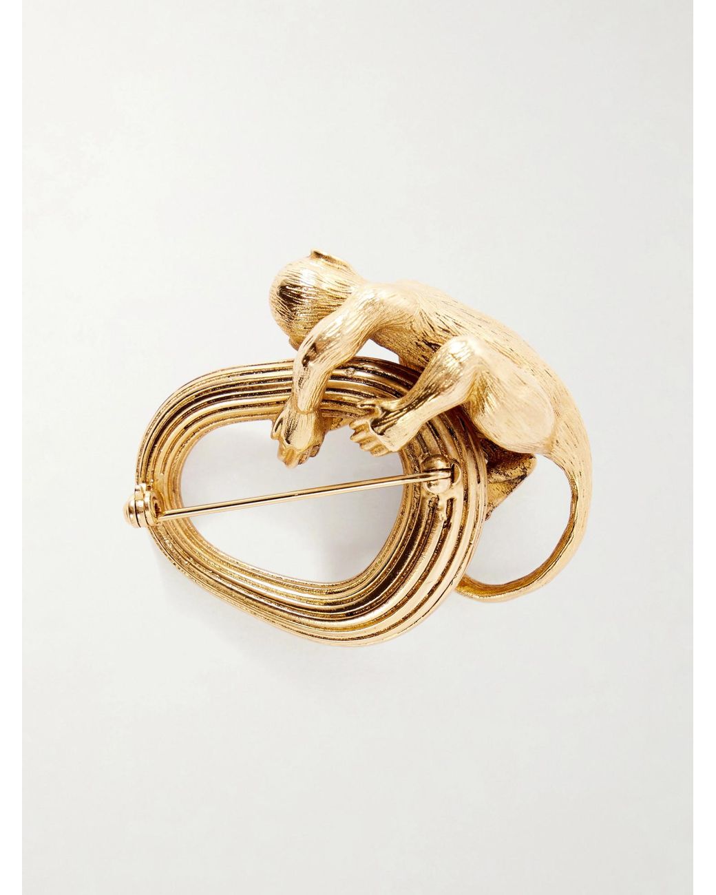 Khaite Metallic Monkey Brooch
