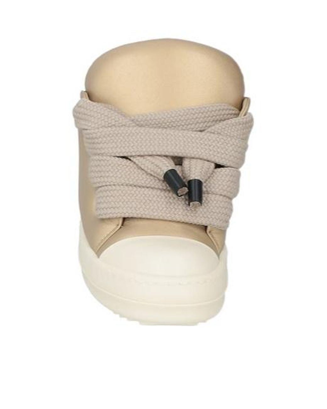 Rick Owens Natural Metallic Low-Top Leather Shoes