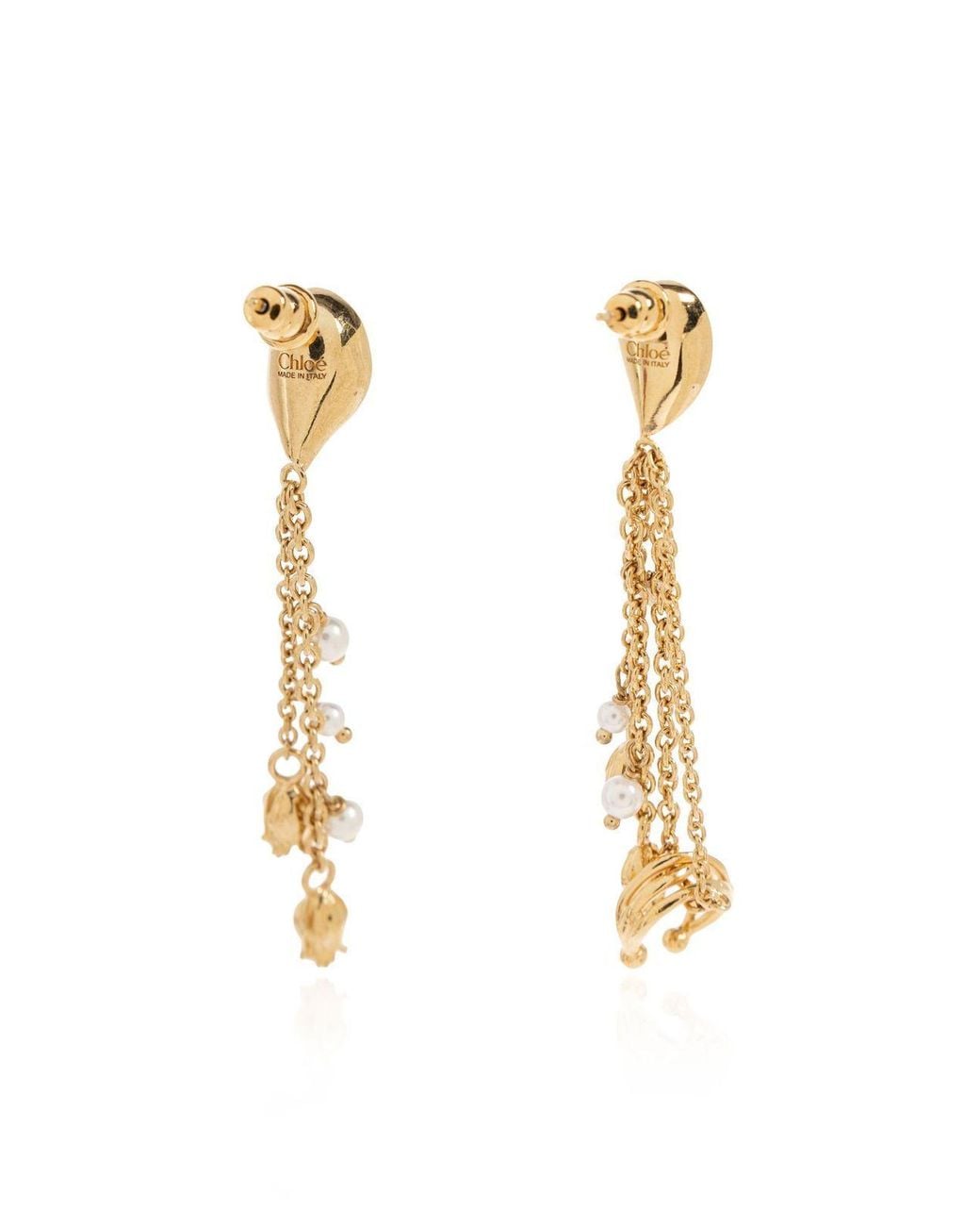 Chloé Metallic Chloé Pendant Chain Earrings