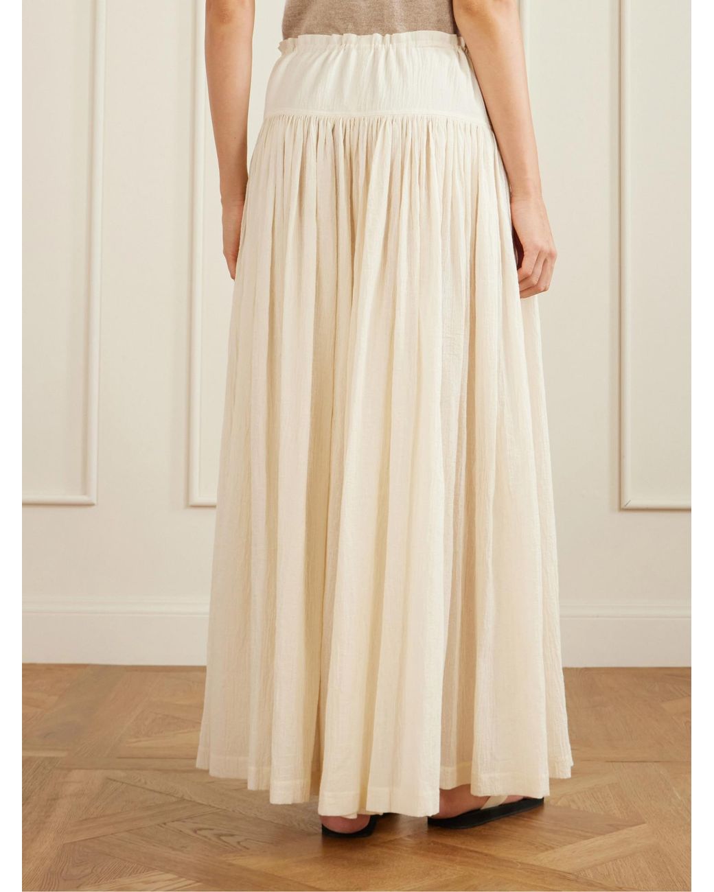 The Row White Berenice Pleated Trousers
