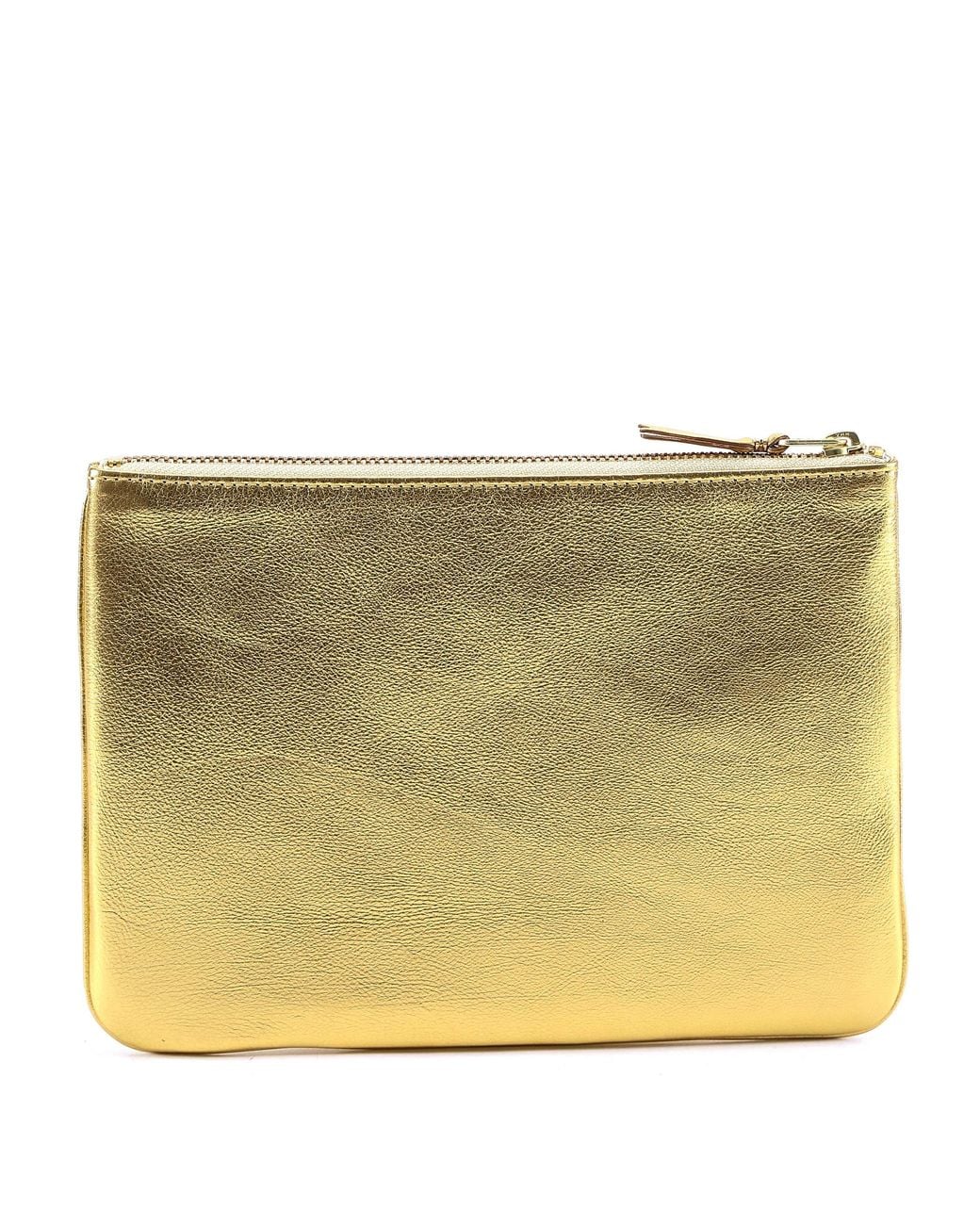 Comme des Garçons Yellow Comme Des Garçons Wallet Classic Logo Printed Pouch for men