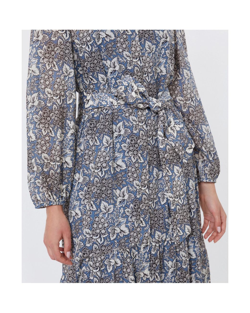 Weekend by Maxmara Gray Printed Belted Shirt Dress