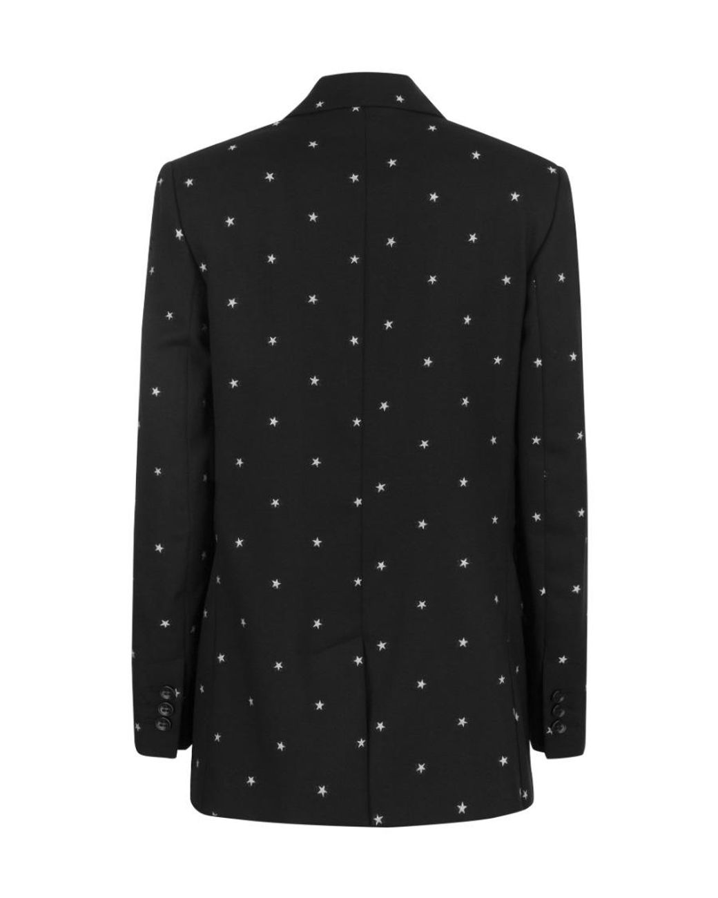 RED Valentino Black Star-Printed Double Breasted Blazer