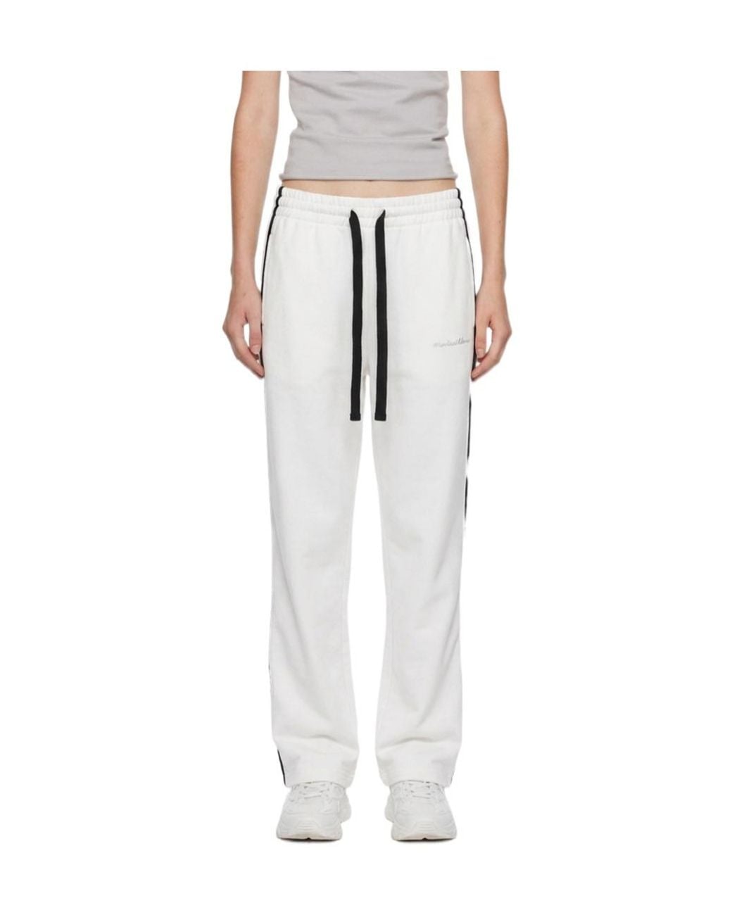 Marissa Chiara White Webbing Sweatpants