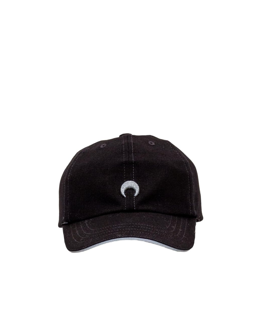 MARINE SERRE Black Logo Detailed Baseball Cap