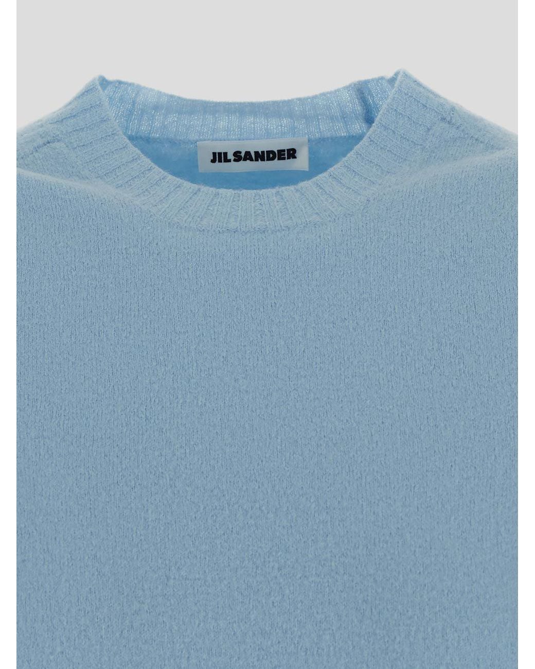 Jil Sander Blue Crewneck Long-Sleeved Jumper