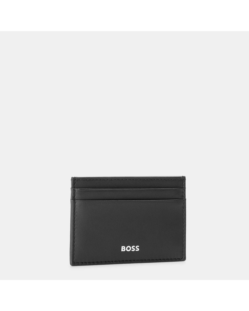 Boss Black Leather Card Holder for men
