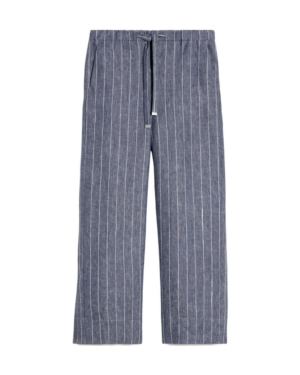 Max Mara Blue 'S Cresta Pinstriped Wide Leg Pants