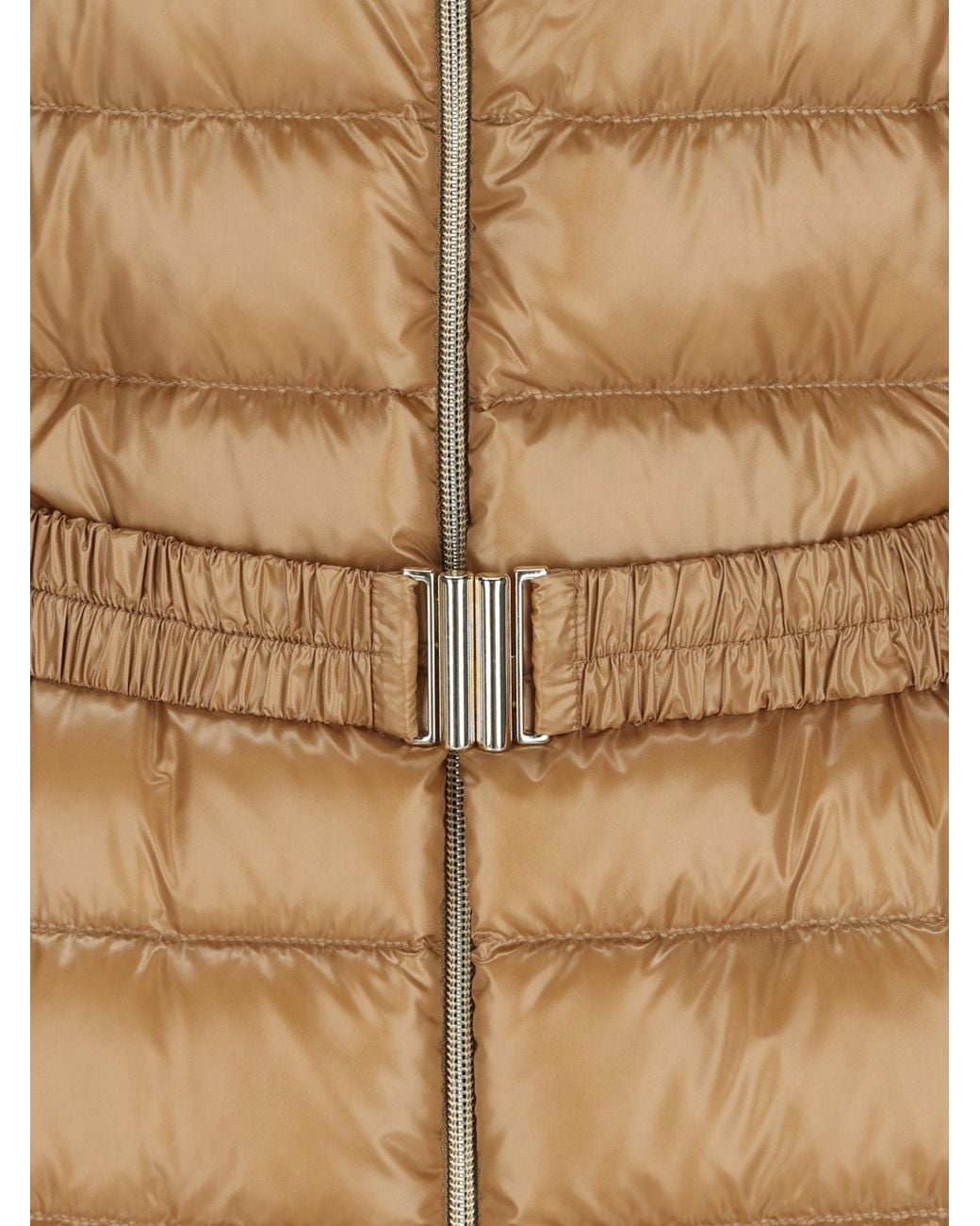 Herno Brown Belted High-Collar Down Jacket